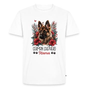 German Shepherd Mama Mama - Men's Premium Organic T-Shirt - white - Front - Nico (187cm)
