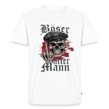 Evil Old Man Skull Saying Sarcastic - Men's Premium Organic T-Shirt - white - Front - Nico (187cm)