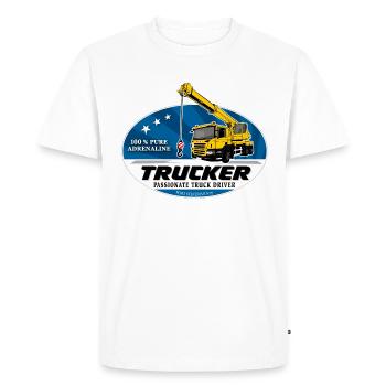 Voiture-grue - Grue - Camion-grue - Camion-grue - T-shirt Premium bio Homme - blanc - Devant - Nico (187cm)