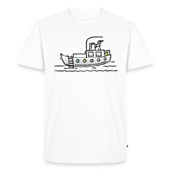 Ship Boat Houseboat with Captain - Men's Premium Organic T-Shirt - white - Front - Nico (187cm)