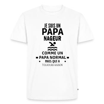 NAGEUR qui a toujours raison - T-shirt Premium bio Homme - blanc - Devant - Nico (187cm)
