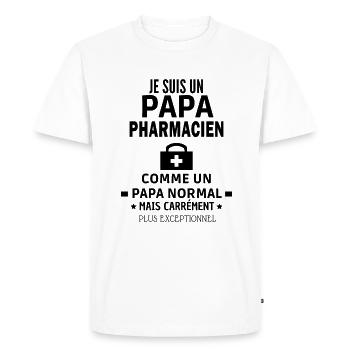 pharmacien exceptionnel - T-shirt Premium bio Homme - blanc - Devant - Nico (187cm)