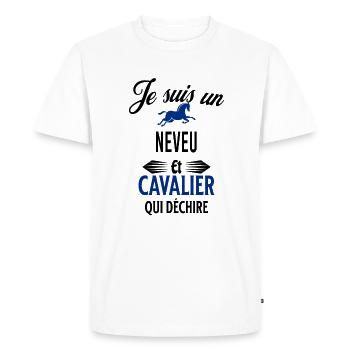 je suis cavalier qui déchire et neveu - T-shirt Premium bio Homme - blanc - Devant - Nico (187cm)