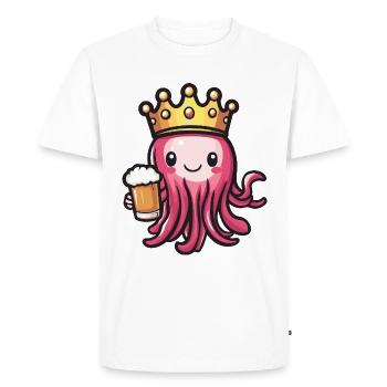 Méduse bière drôle - T-shirt Premium bio Homme - blanc - Devant - Nico (187cm)