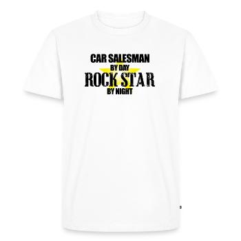 vendeur de voitures - T-shirt Premium bio Homme - blanc - Devant - Nico (187cm)