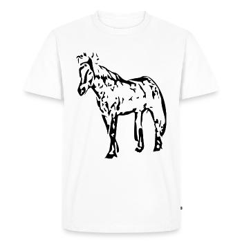 Chevaux T-shirt Cadeau Cavalier - T-shirt Premium bio Homme - blanc - Devant - Nico (187cm)