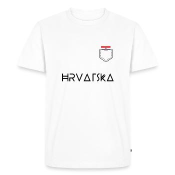 Hrvatska Croatia Croatia Black Flag Gift - Men's Premium Organic T-Shirt - white - Front - Nico (187cm)