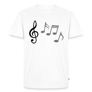 Happy melody * Music notes treble clef - Men's Premium Organic T-Shirt - white - Front - Nico (187cm)