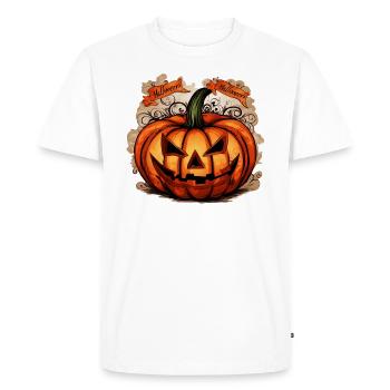 Halloween: Big Pumpkin - T-shirt Premium bio Homme - blanc - Devant - Nico (187cm)
