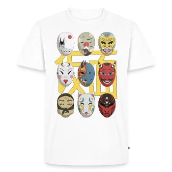 Kamen - Masque Japonais - T-shirt Premium bio Homme - blanc - Devant - Nico (187cm)