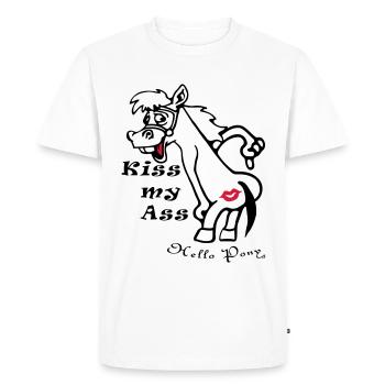 hello_pony_kiss_my_ass_ - Men's Premium Organic T-Shirt - white - Front - Nico (187cm)