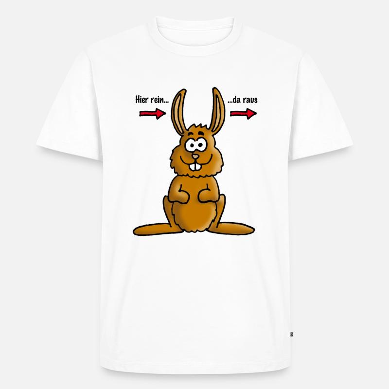 hase_02_e - Männer Premium Bio T-Shirt - Weiß