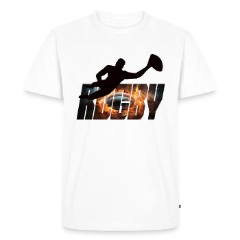 Rugby - Men's Premium Organic T-Shirt - white - Front - Nico (187cm)