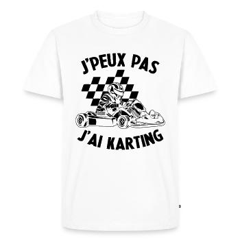 J'peux pas j'ai karting Cadeau - T-shirt Premium bio Homme - blanc - Devant - Nico (187cm)