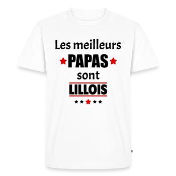 Les meilleurs papas sont lillois, fête des pères - T-shirt Premium bio Homme - blanc - Devant - Nico (187cm)