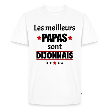 Les meilleurs papas sont dijonnais, fête des pères - T-shirt Premium bio Homme - blanc - Devant - Nico (187cm)