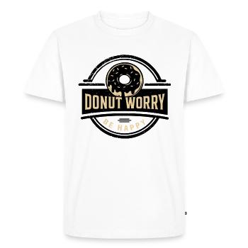 Donut Worry - Soyez heureux - T-shirt Premium bio Homme - blanc - Devant - Nico (187cm)