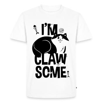 QUELQUES GRIFFES - énonciations de chat et chat chemise cadeau - T-shirt Premium bio Homme - blanc - Devant - Nico (187cm)
