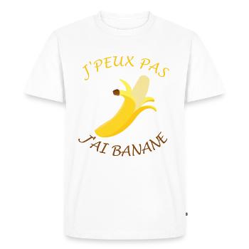 J'peux pas, j'ai banane - T-shirt Premium bio Homme - blanc - Devant - Nico (187cm)