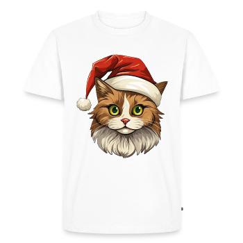 Cat Christmas - Men's Premium Organic T-Shirt - white - Front - Nico (187cm)