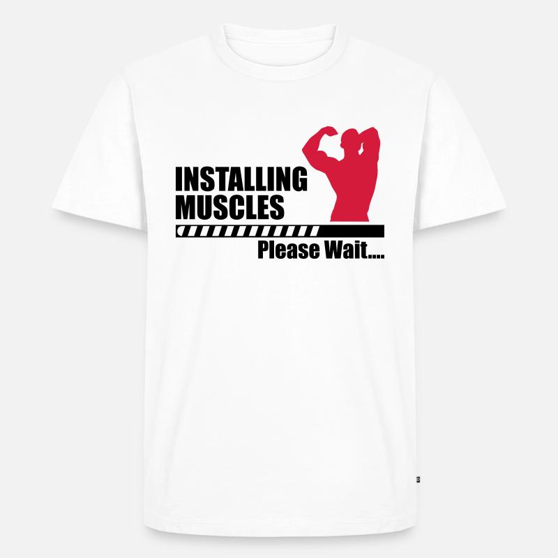 Installing Muscle - Männer Premium Bio T-Shirt - Weiß