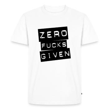 zero fucks given - black - gift gift idea - Men's Premium Organic T-Shirt - white - Front - Nico (187cm)