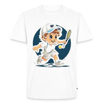 Tennis - T-shirt Premium bio Homme - blanc - Devant - Nico (187cm)