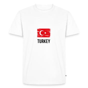 Turquie - « Drapeau » - T-shirt Premium bio Homme - blanc - Devant - Nico (187cm)