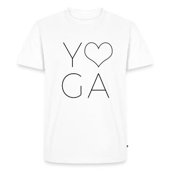yoga - Men's Premium Organic T-Shirt - white - Front - Nico (187cm)