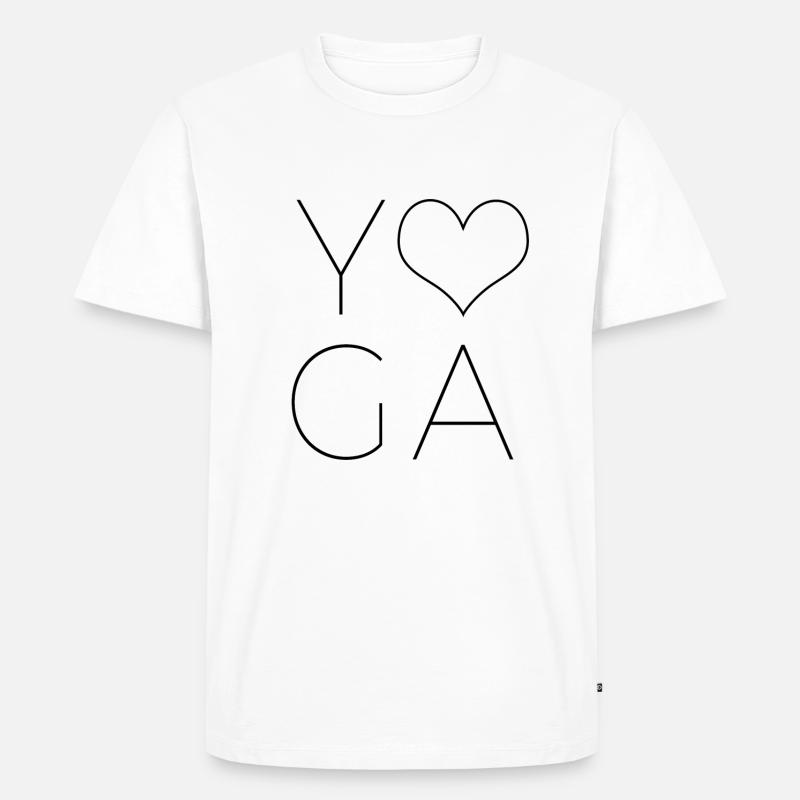 Yoga - Männer Premium Bio T-Shirt - Weiß