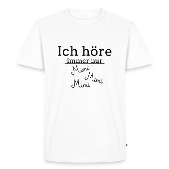 J'entends seulement Mimi - T-shirt Premium bio Homme - blanc - Devant - Nico (187cm)