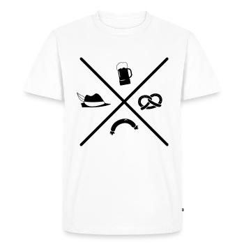 Bretzel bière chapeau saucisse cadeau bavarois - T-shirt Premium bio Homme - blanc - Devant - Nico (187cm)