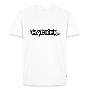 Hacker - T-shirt Premium bio Homme - blanc - Devant - Nico (187cm)
