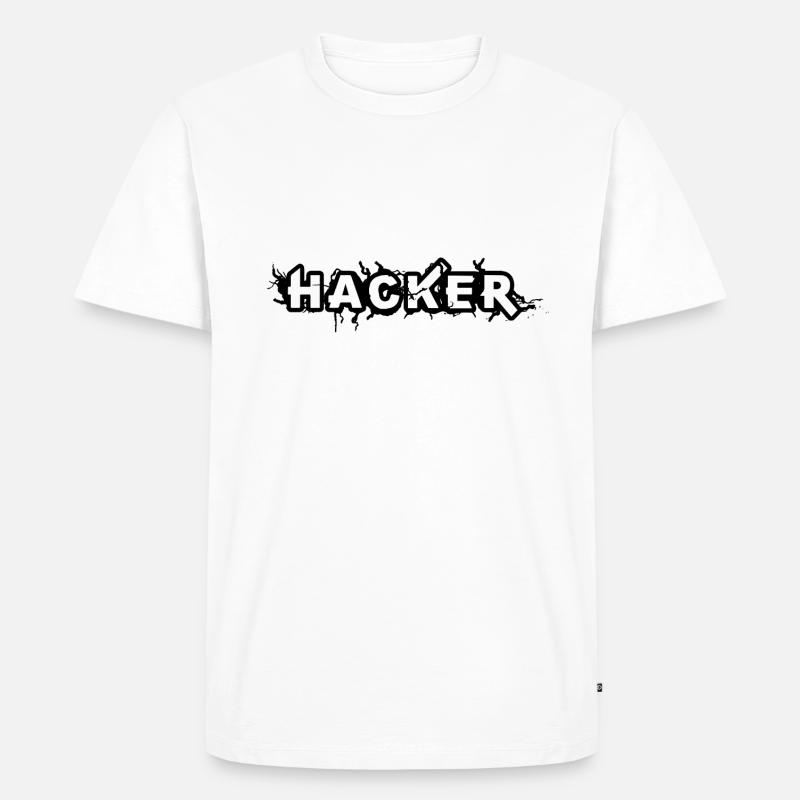 Hacker - Männer Premium Bio T-Shirt - Weiß