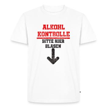 Alkohol Bier Party Trinken Saufen Lusitg - Männer Premium Bio T-Shirt - Weiß - Vorne - Nico (187cm)
