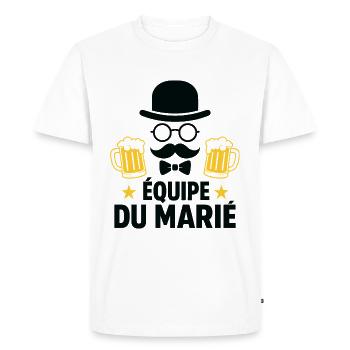 Équipe du Marié - EVG Humour Bière - T-shirt Premium bio Homme - blanc - Devant - Nico (187cm)