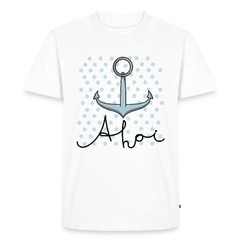 Anchor with dots ahoy - Men's Premium Organic T-Shirt - white - Front - Nico (187cm)