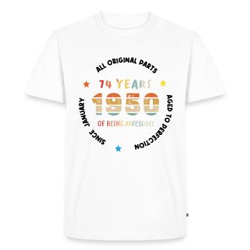 Awesome Since January 1950 Vintage 74 ans Birthday - T-shirt Premium bio Homme - blanc - Devant - Nico (187cm)
