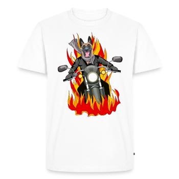Fire malinois - T-shirt Premium bio Homme - blanc - Devant - Nico (187cm)