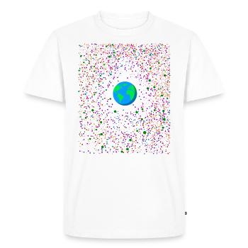 Planète Terre avec des points de couleur - T-shirt Premium bio Homme - blanc - Devant - Nico (187cm)