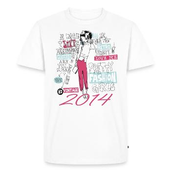 Millésime 2014 Cadeau Anniversaire 2014 Fille 2014 - T-shirt Premium bio Homme - blanc - Devant - Nico (187cm)