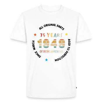 75 Years Old Made In 1949 Vintage March 1949 - T-shirt Premium bio Homme - blanc - Devant - Nico (187cm)