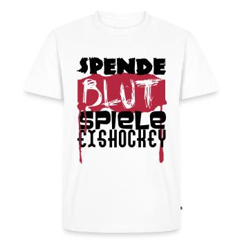 Spende Blut - Spiel Eishockey - Männer Premium Bio T-Shirt - Weiß - Vorne - Nico (187cm)