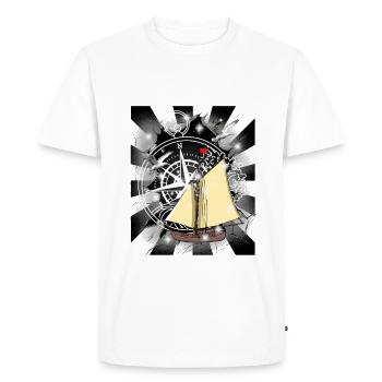 Retro Sailing Ship Ship Compass - Men's Premium Organic T-Shirt - white - Front - Nico (187cm)