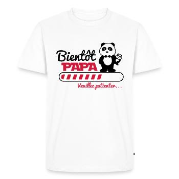 bientôt papa - Futur père - Panda - T-shirt Premium bio Homme - blanc - Devant - Nico (187cm)