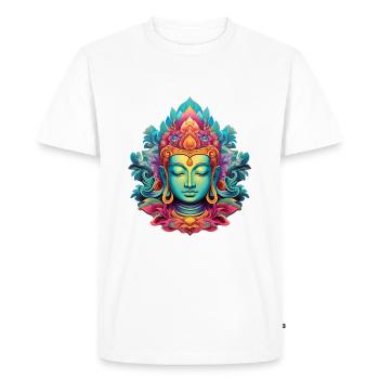 InnerPeaceWear - T-shirt Premium bio Homme - blanc - Devant - Nico (187cm)