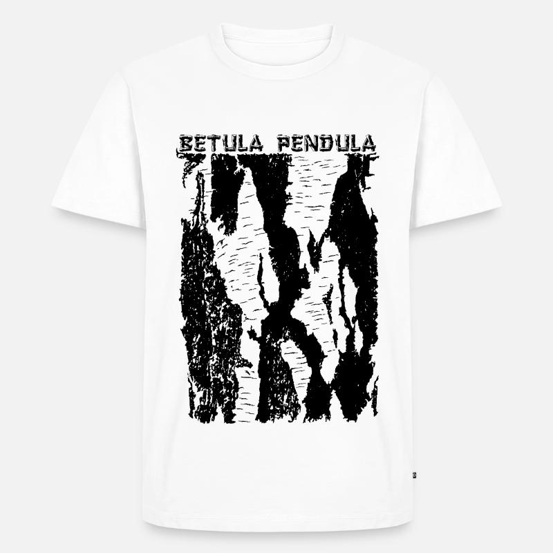 Hängebirke (Betula Pendula) Rinde / Borke - Männer Premium Bio T-Shirt - Weiß