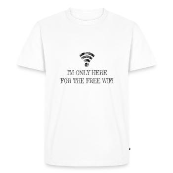 Wifi gratuit - T-shirt Premium bio Homme - blanc - Devant - Nico (187cm)