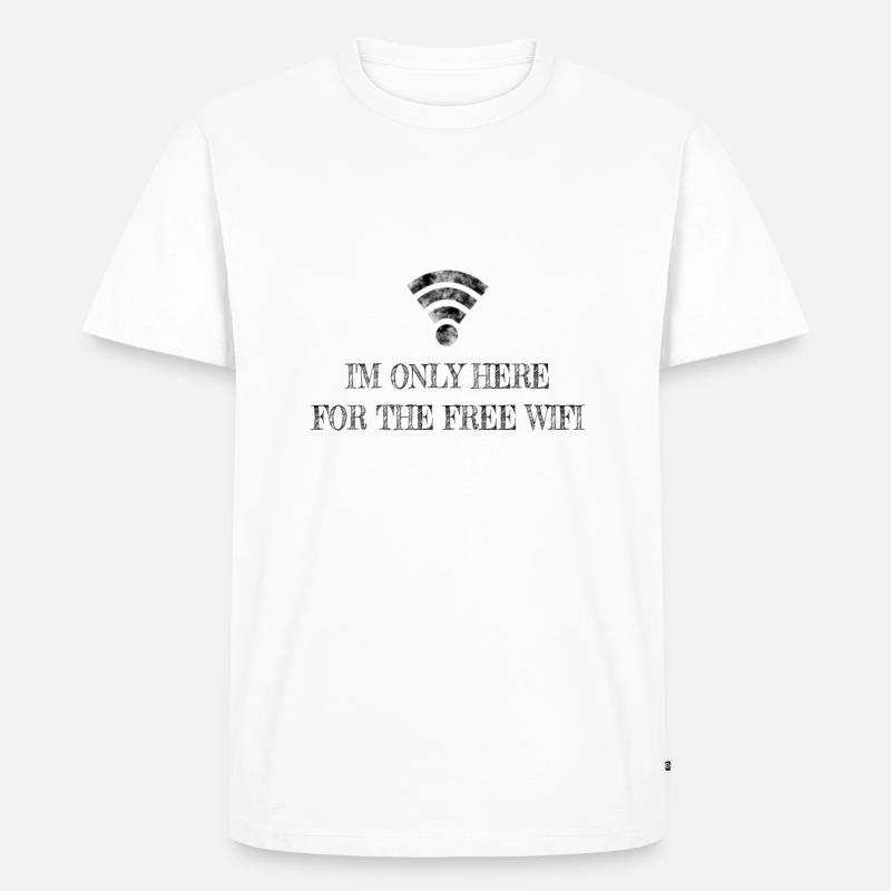 Free Wifi - Männer Premium Bio T-Shirt - Weiß