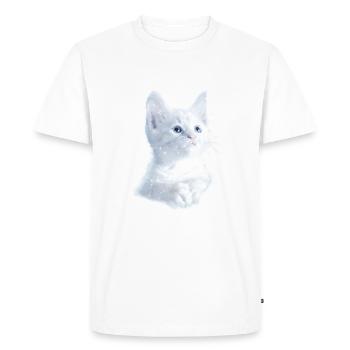 Chemise Chats Chaton Kitty - T-shirt Premium bio Homme - blanc - Devant - Nico (187cm)